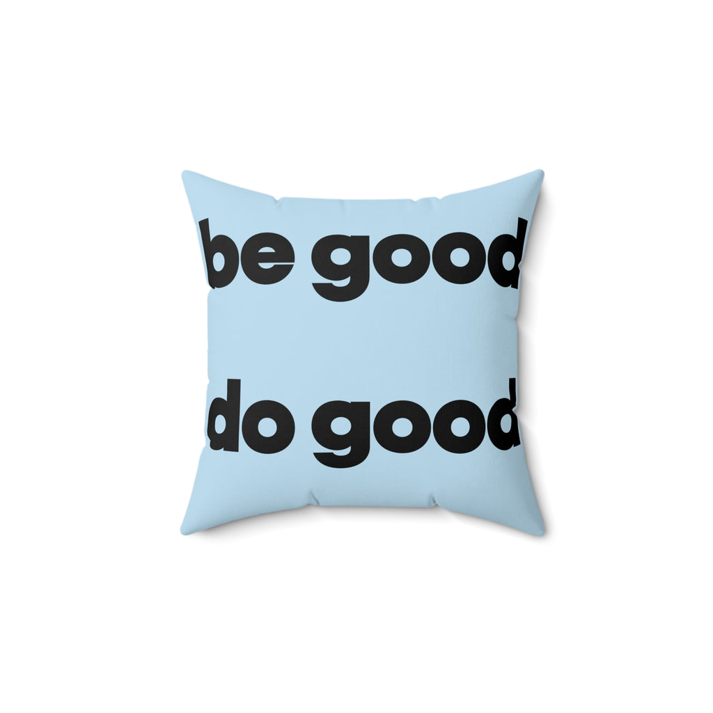 Square Pillow — Clarity Coves Tropical Logo / "Be Good Do Good" Motivational Throw Pillow