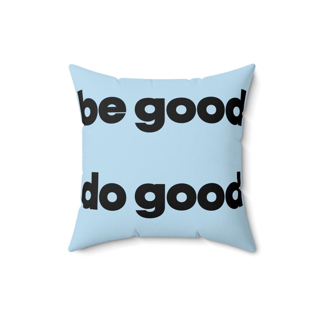 Square Pillow — Clarity Coves Tropical Logo / "Be Good Do Good" Motivational Throw Pillow