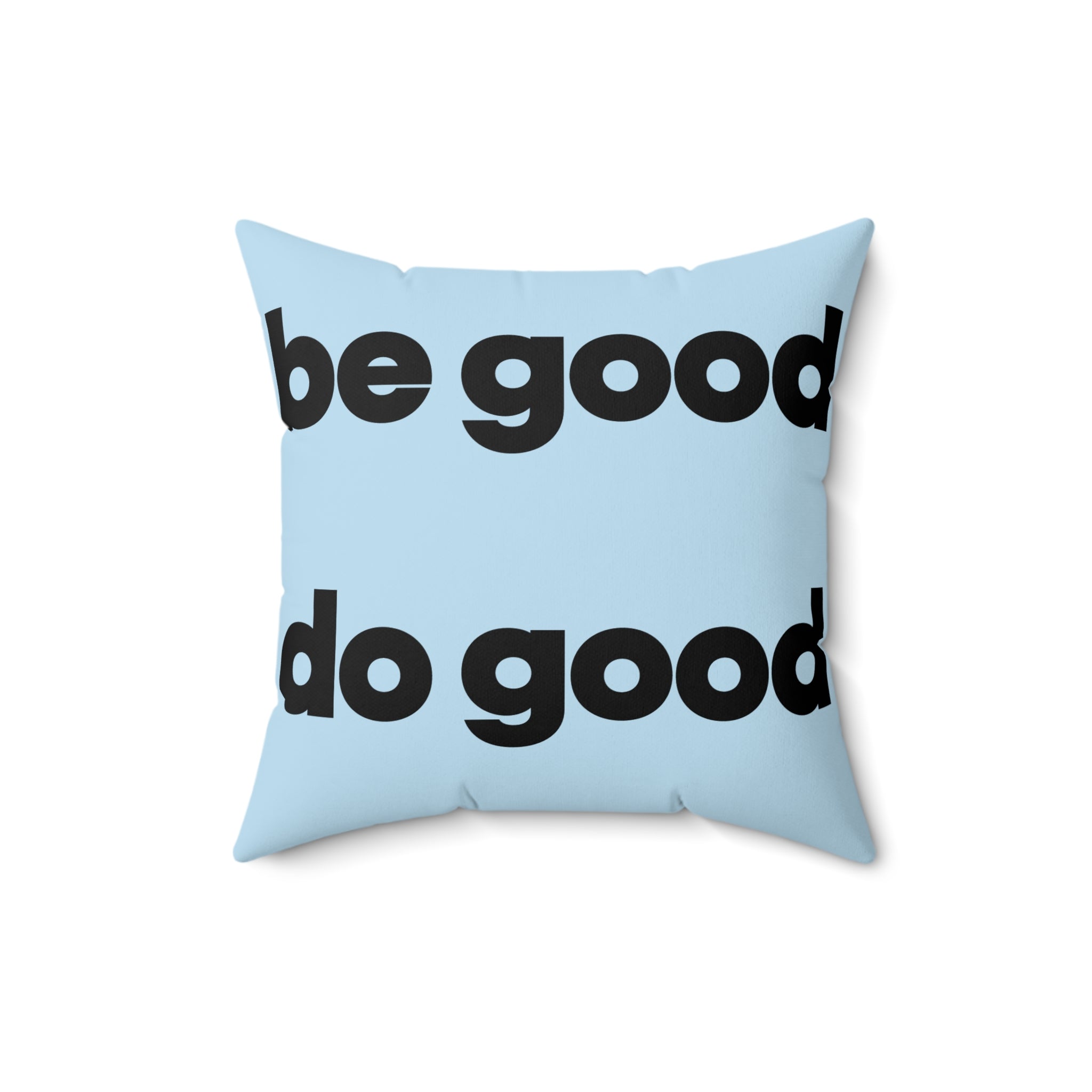 Square Pillow — Clarity Coves Tropical Logo / "Be Good Do Good" Motivational Throw Pillow