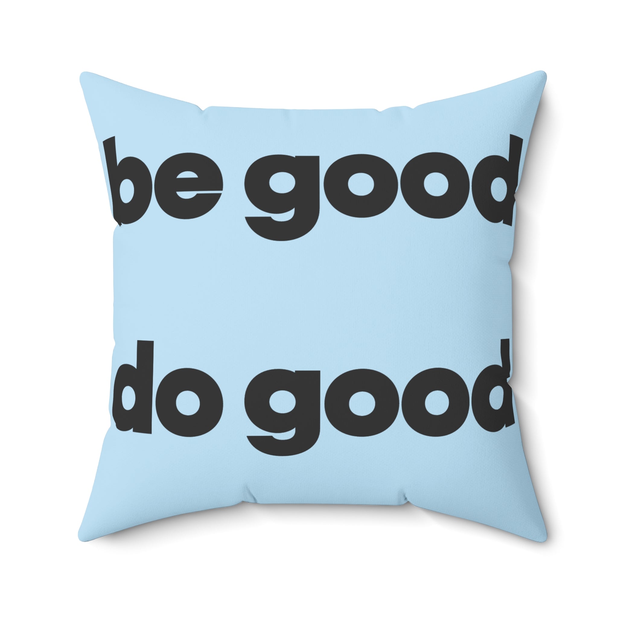Square Pillow — Clarity Coves Tropical Logo / "Be Good Do Good" Motivational Throw Pillow