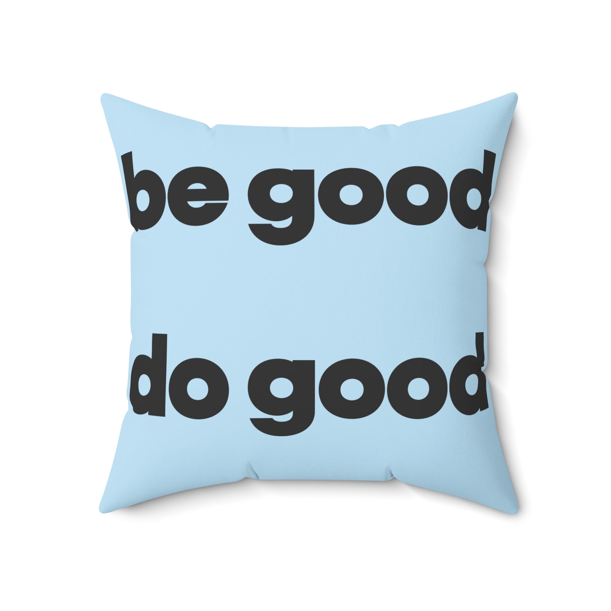 Square Pillow — Clarity Coves Tropical Logo / "Be Good Do Good" Motivational Throw Pillow
