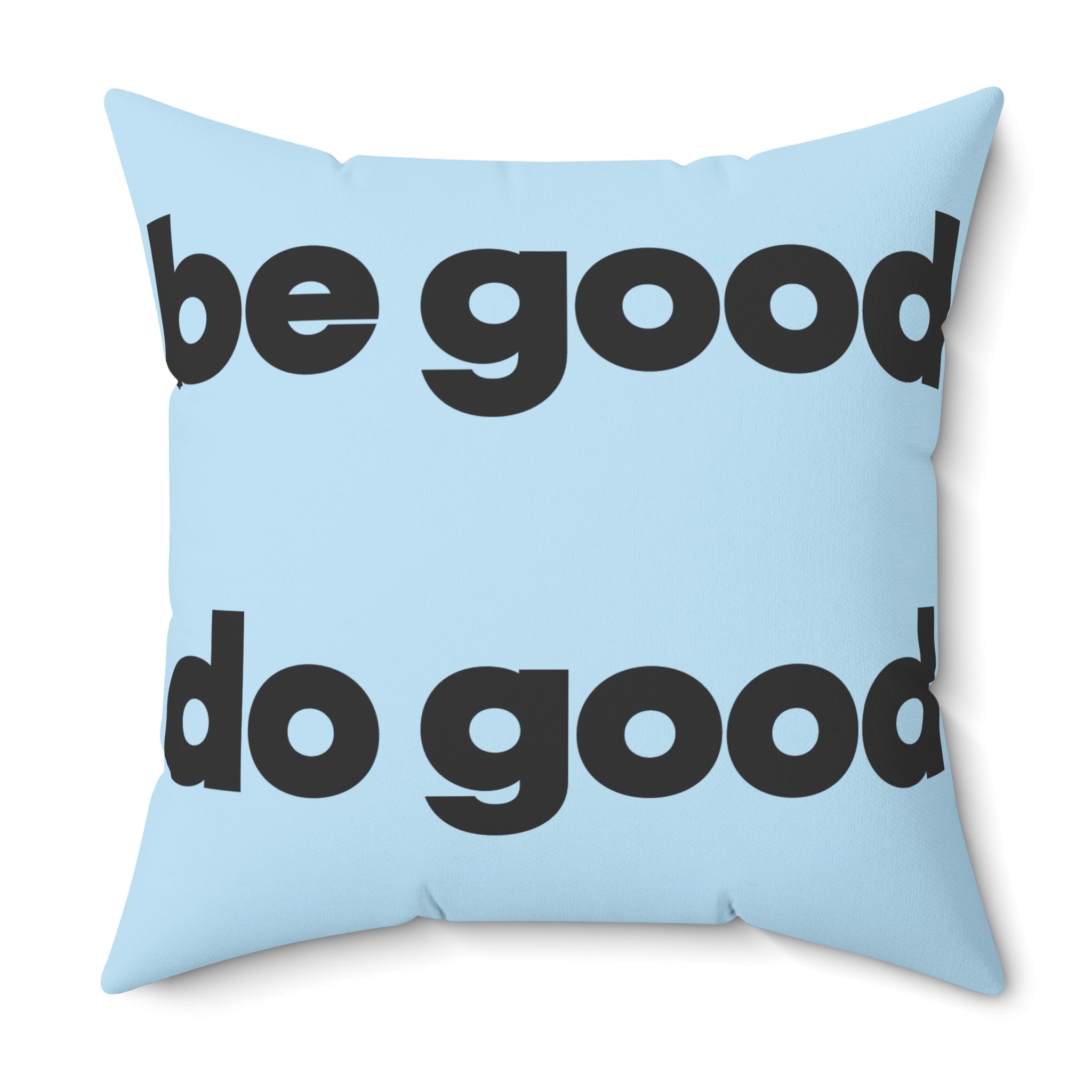 Square Pillow — Clarity Coves Tropical Logo / "Be Good Do Good" Motivational Throw Pillow
