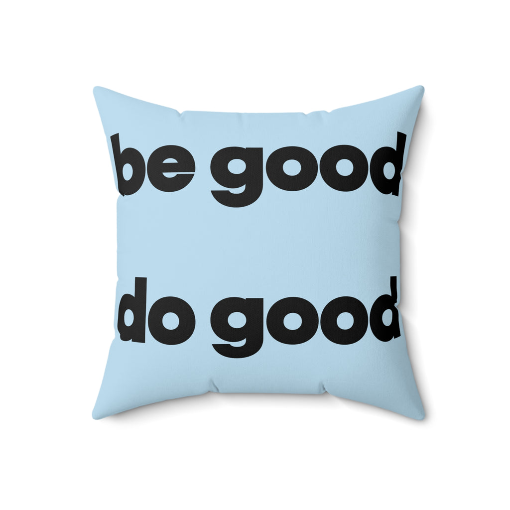 Square Pillow — Clarity Coves Tropical Logo / "Be Good Do Good" Motivational Throw Pillow